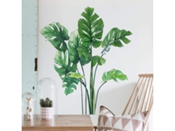 VVJIJILLY Paraíso Tropical, Boho Aquarela Folhas De Monstera, Arte De Parede Para Decoração, Plantas Tropicais Com Folhas Vivas, Descasque E Cole Para Aplicação