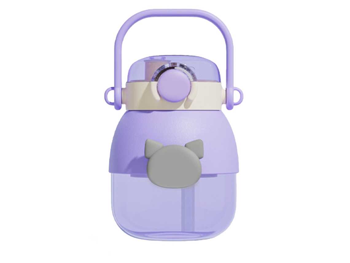 Vaso con pajita de 1050 ml para niños, ideal para viajes y actividades al aire libre.