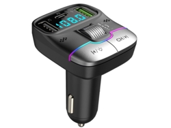 Transmisor de FM YIZHOOD GZ01 Bluetooth 5.3 Adaptador inalámbrico USB dual PD MP3 3.1A Cargador rápido negro