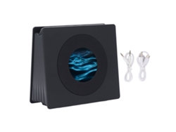 Altavoz De Ruido Blanco Con Pantalla Hd, Reloj Despertador, Luz Nocturna Y Proyección De Letras Dinámicas Para Mesita De Noche Negro
