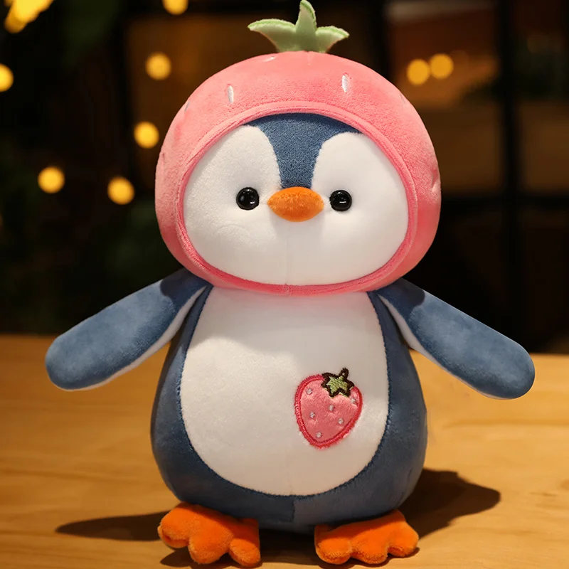 (rosa, 38-40 Cm) Peluche De Pingüino De Dibujos Animados, Lindo Y Suave