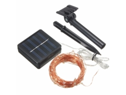 Guirnalda de luces solares de cobre - Azul - 13 m, 120 LED - Ideal para bodas, Navidad, jardín y exteriores, IP67