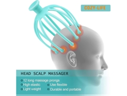 Masajeador De Cabeza Para Relajación Profunda, Alivio Del Estrés Y Estimulación Del Cabello (azul)