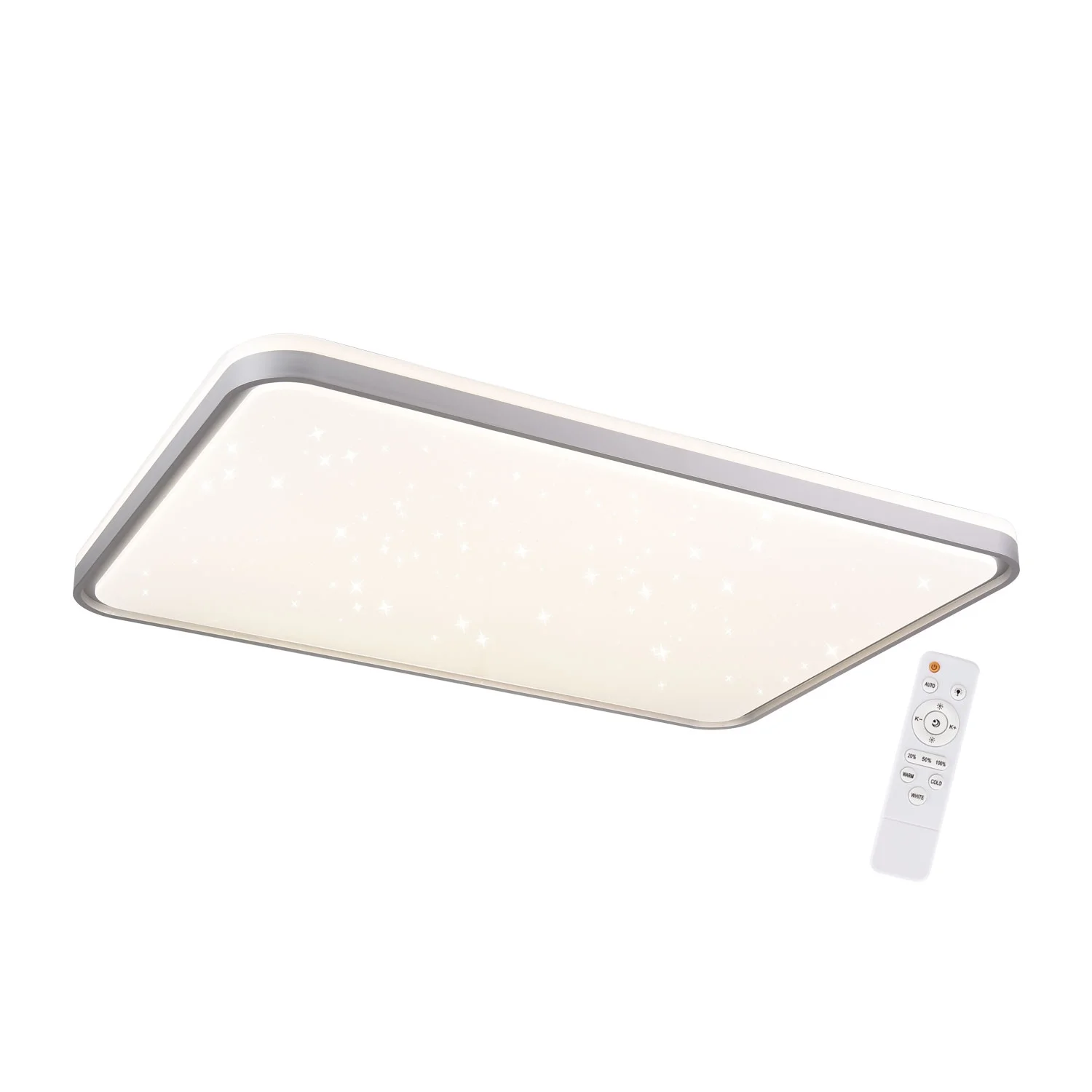 LÚZET Plafón Led 148W Regulable Blanco Plata Rectangular Tellus