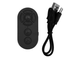 Control remoto Bluetooth para desplazamiento de páginas, disparador de cámara y grabación de vídeo para teléfonos Android - Negro