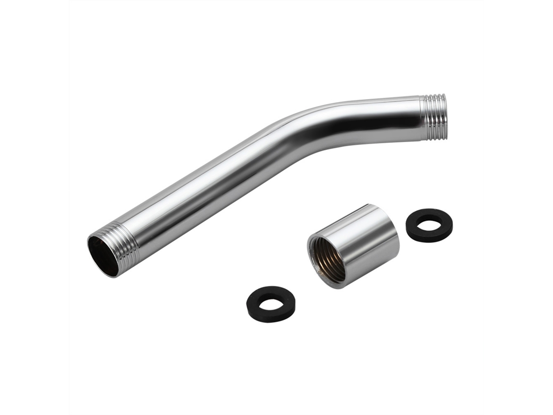 Extensión de brazo de ducha de mano de acero inoxidable plateado para montaje en pared