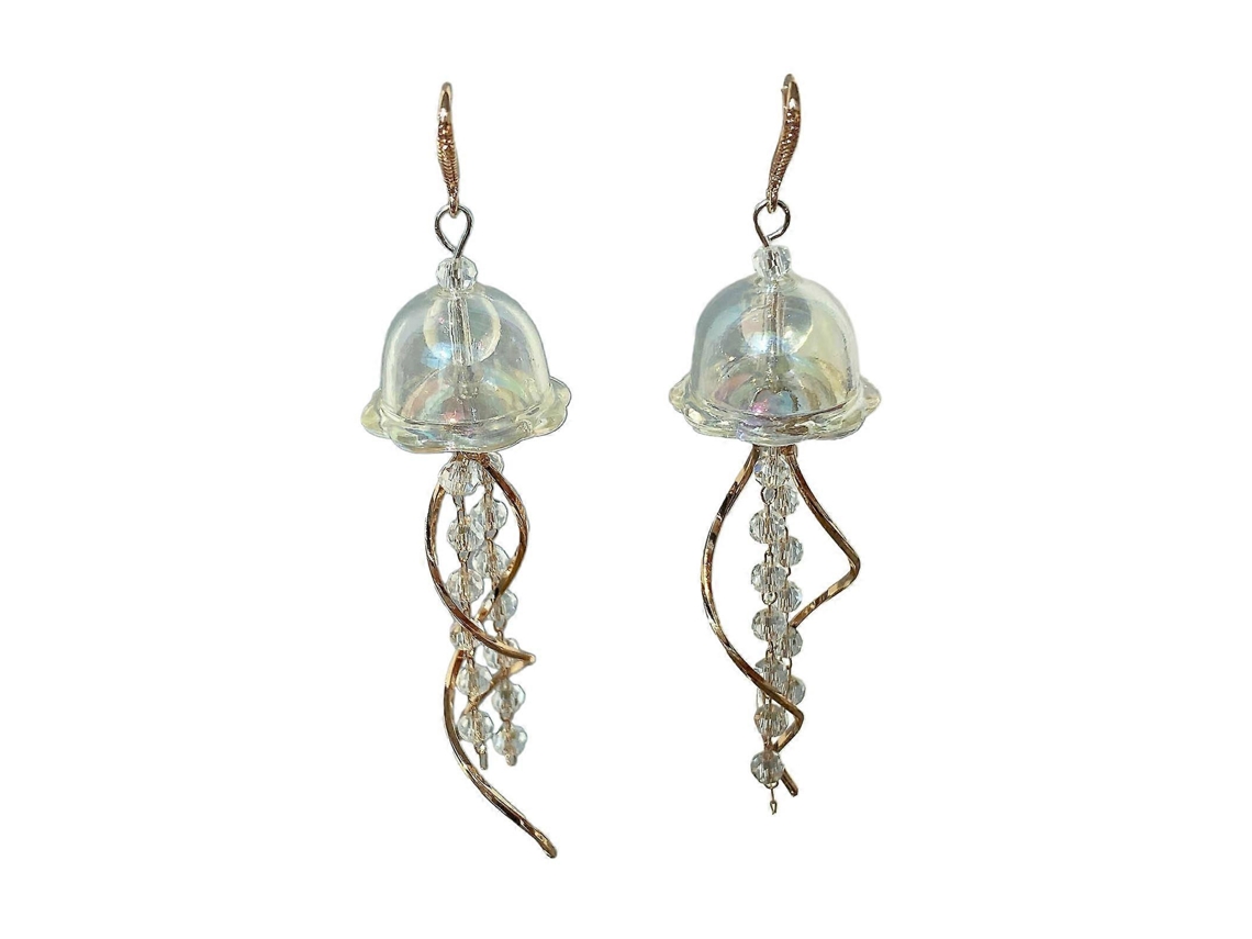 Pendientes colgantes de moda, elegantes, con borlas de medusa, pendientes de gota, con carácter, pequeños pendientes de aro, joyería artesanal Rosewell