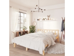 Estructura De Cama Sin Colchón Madera Maciza 140x200 Cm