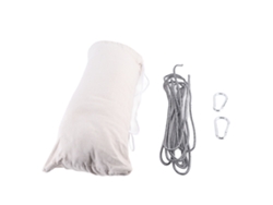Mecedora doble de lona beige de 190x150cm