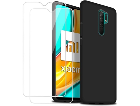 Carcasa + Protector Xiaomi Redmi 9 HONGWE. Negro