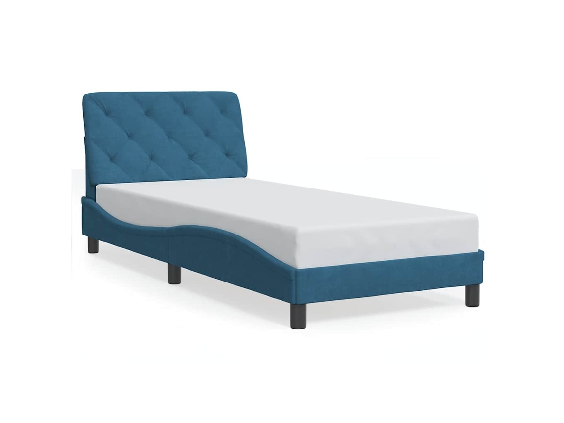 Maison Exclusive - Estructura De Cama Sin Colchón Terciopelo Azul 80x200 Cm