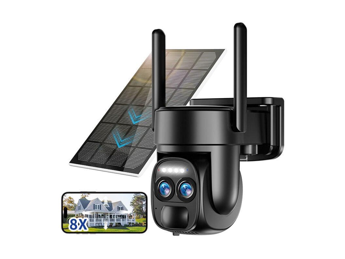 Câmera De Vigilância Externa, Câmera De Vigilância Solar Sem Fio 4k 5dbi Com Wi Fi Externo, Com Painel Solar, Detecção Humana Por 