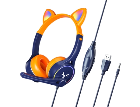 Auscultadores Bluetooth AGTRUM SY-G30 (Over Ear - Microfone - Naranja)