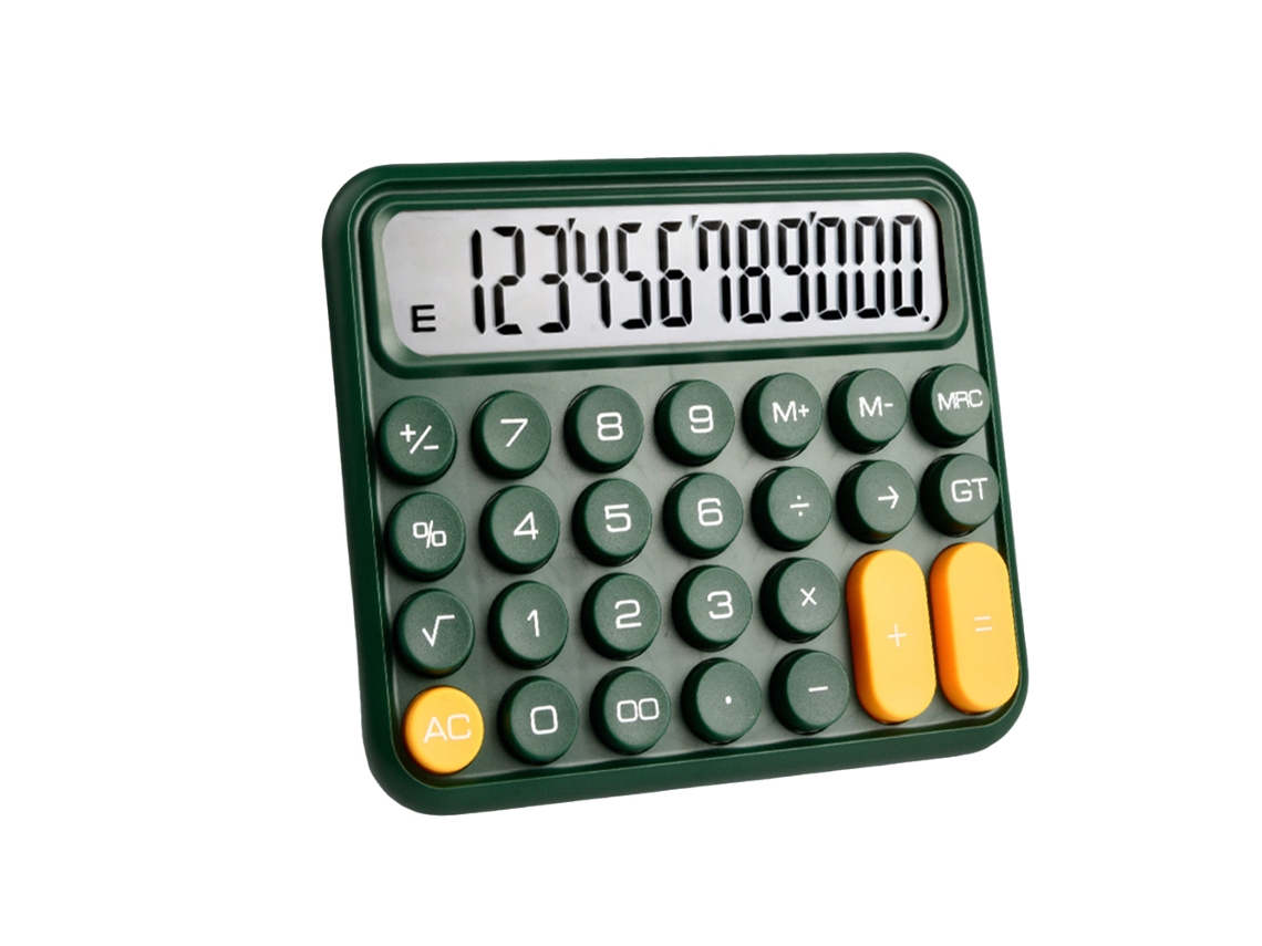 Bonita Calculadora De 12 Dígitos Con Gran Pantalla Lcd, Botones Mecánicos De Colores, Funciona Con Pilas Y Es Ideal Para La Escuela, La Oficina Y El Hogar.