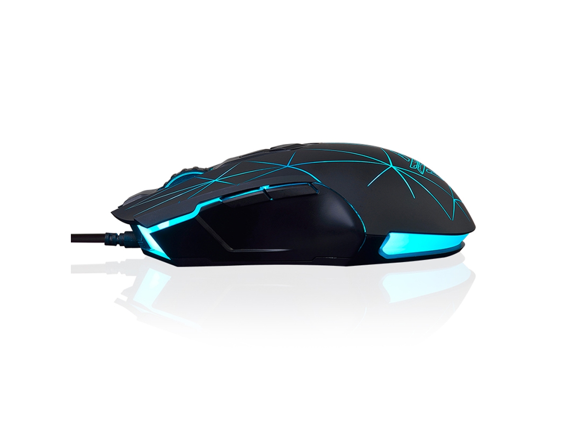 Ratón Gaming Profesional Cableado Ajazz Aj52 7 Modos Rgb Ajustables 750-2500 Dpi Negro+patrón