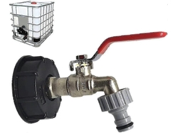 Conector De Grifo Ibc Tank Tap 1000l S60x6 Con Conector De Manguera 1/2", Resistente A Ácidos Y Alcalis, Duradero