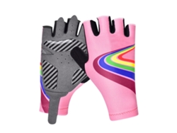 2026-guantes De Ciclismo Infantiles Deportivos Al Aire Libre Mitad De Dedo Con Almohadillas De Silicona Accesorio Niño Rosa M