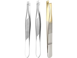 3 Pinzas De Acero Inoxidable, Pinzas Profesionales Para Cejas, Pestañas Y Vellos Encarnados.