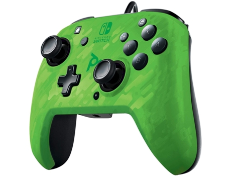 Mando Nintendo Switch PDP Faceoff Deluxe Camo Verde (con cable)