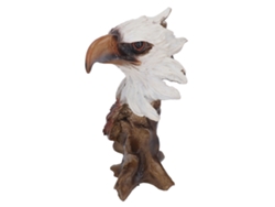 Estatua de cabeza de águila de imitación de madera, decorativa para el hogar y la oficina, regalo original.