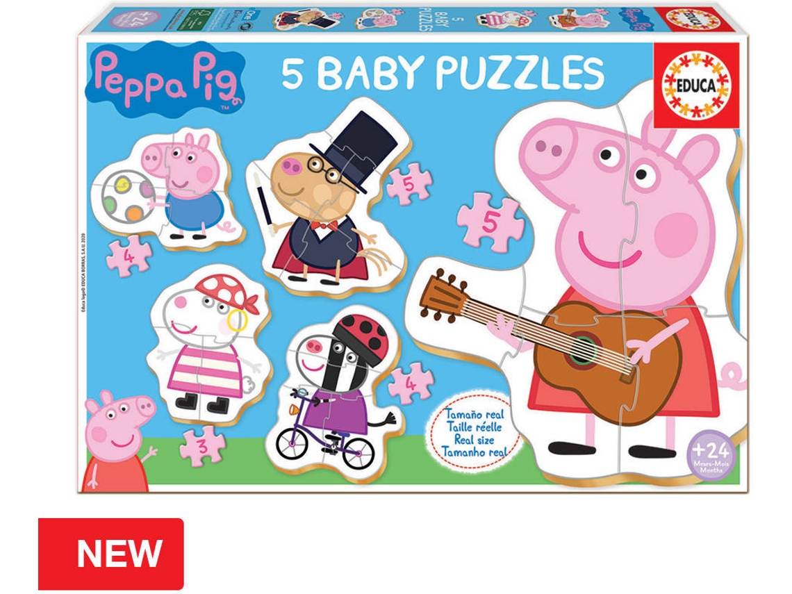 Puzzle EDUCA 5 Baby Puzzles Peppa Pig 2 (Edad Mínima: 2 Años - 3-5 Piezas)