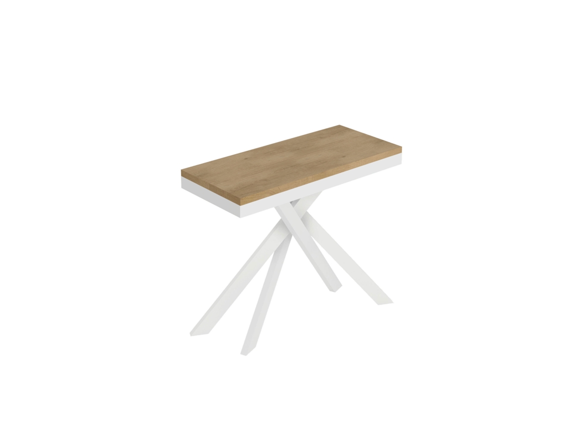 Consola extensible 90x40/196 cm Saki Small Evolution estructura roble natural blanco ITAMOBY