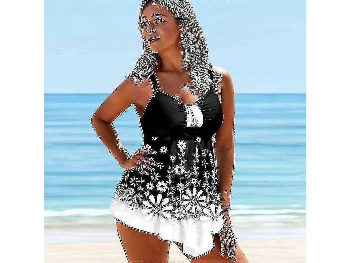 Traje De Baño Tankini Floral De Talla Grande Para Mujer, Moda Sexy Con Shorts De Bikini