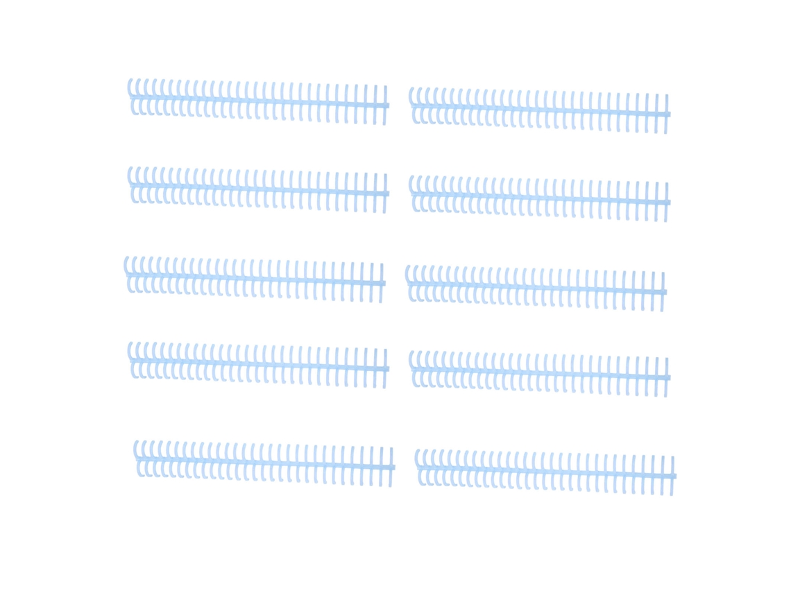 10 Rollos De Encuadernación En Espiral De 16 Mm, 30 Agujeros, Capacidad Para 130 Hojas, Color Azul Claro.