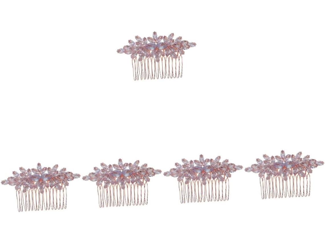 5 Pièces Peigne A Cheveux Zircon Hair Charms Toppers Accessoires De En Cristal Accessoire Mariée