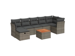 Maison Exclusive - Set De Sofás De Jardín Y Cojines 8 Piezas Ratán Sintético Gris