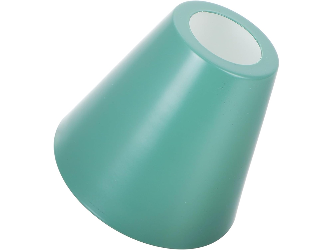 Lámpara de mesa cilíndrica de metal verde con casquillo E27 y robusta protección de hierro.