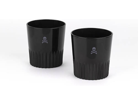 Juego De 2 Vasos De Cristal Para Whisky SCALPERS (345Ml - Negro - Vidrio)