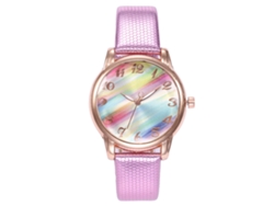 Reloj De Pulsera Vansvar Para Mujer Con Correa De Pu Rosa Degradada.