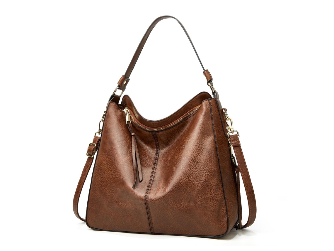 Bolso Bandolera Portátil De Piel Sintética Para Mujer, Moderno Y Práctico Para El Trabajo, Las Compras Y Los Viajes - Color Café