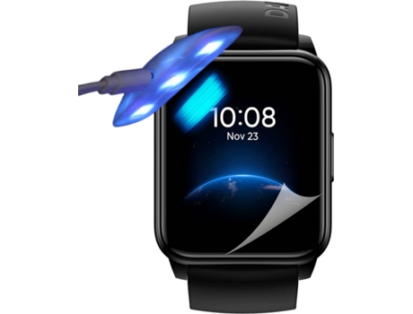 Kit de 4 Protectores de Pantalla Hidrogel para Realme Watch 2 Flexshield con Lámpara UV
