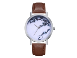 Reloj De Pulsera De Cuarzo Unisex Con Correa De Cuero Pu Zhoulianfa (café)