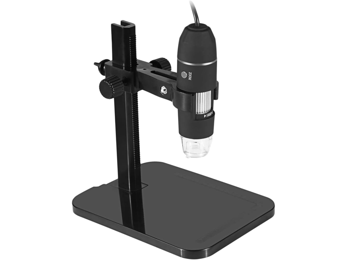 Microscopio Digital Usb Portátil Con Lupa Y Soporte Elevable Para Exploración.