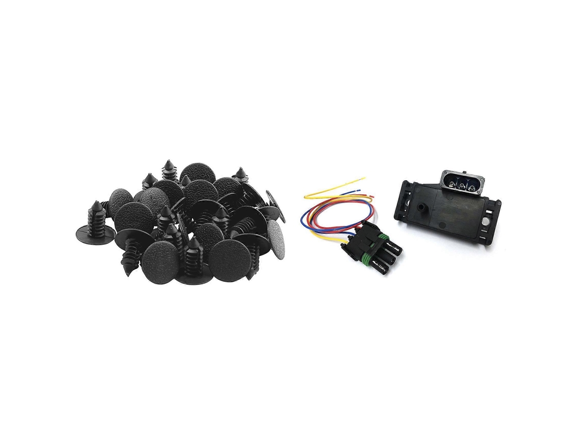 30 clips de fijación para parachoques de 9 mm x 8 mm y sensor de presión absoluta MAP de 3 barras