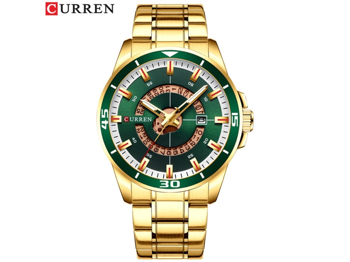 Reloj Casual Para Hombre (dorado), Reloj De Cuarzo Resistente Al Agua Con Calendario, Correa De Acero Inoxidable, Reloj De Negocios.