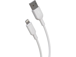 Cable de Cargador MUVIT 4A (Lightning MFI - USB - 20 cm - Blanco)