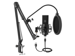 Micrófono USB K780 con soporte articulado, soporte antivibratorio y filtro antipop. Incluye todos los accesorios. Mdug