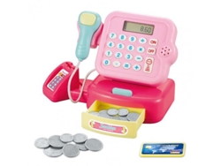 (rosa) Caja Registradora Calculadora Para Niños, Juguete De Simulación Con Luces, Efectos De Sonido Y Monedas
