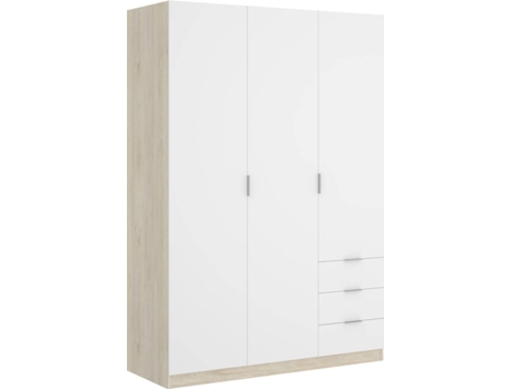 Homekit Armario Ropero de 3 puertas y cajones gran capacidad naturalblanco 121x184x52 cm dkit 121 121cm