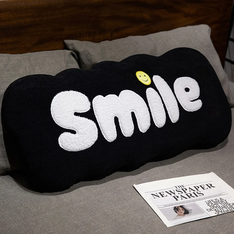 (cara Sonriente Blanca, 80 Cm) Cojín Decorativo Para Adulto Con Cara Sonriente, Cojín Para Sofá, Almohada Decorativa