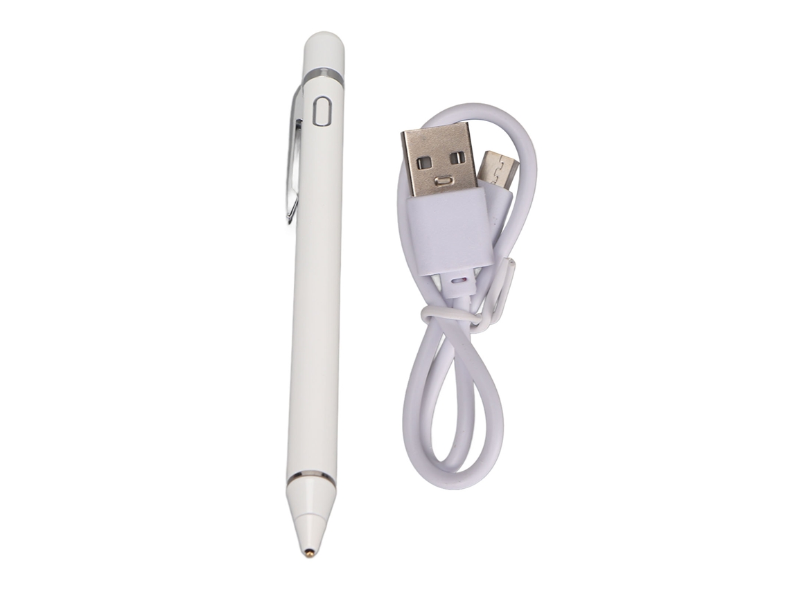 Caneta Estilete Digital Pencil Ponta Fina 1-2mm Tela Sensível Ao Toque Para Tablet Ios Android Branco
