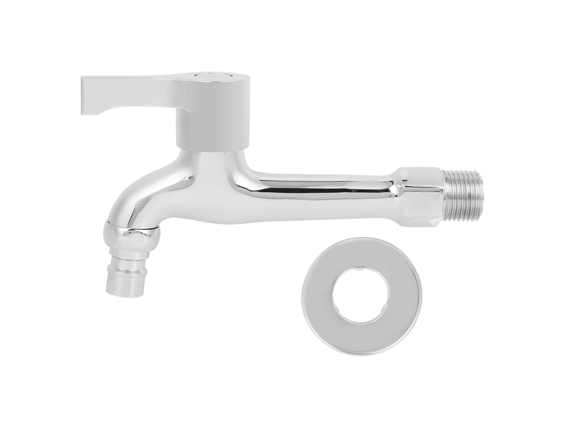 Grifo de acero inoxidable para lavadora, frío, tipo largo G1/2