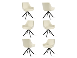 Sillas De Comedor Goeurvant 1178(pack De 6, Marfil, Terciopelo)