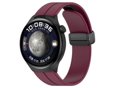Correa de reloj inteligente para Huawei Watch 4/Watch 4 Pro Correa de silicona con hebilla plegable (rojo vino)