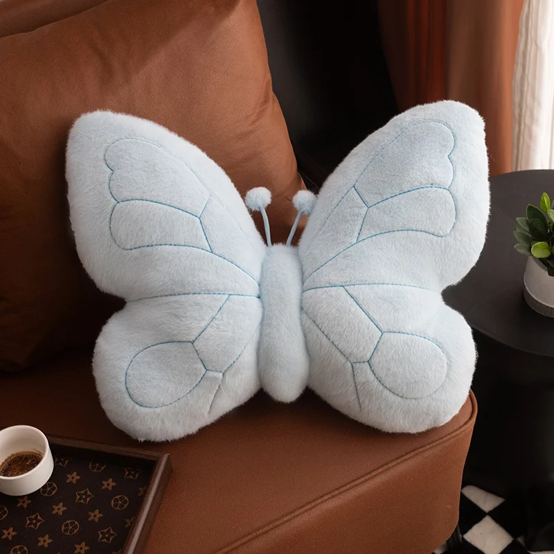 Cojín/almohada Para Adultos Con Estampado De Mariposas (azul, 46 Cm), Soporte Para La Columna Vertebral.