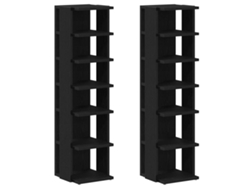 Maison Exclusive - Zapateros 2 Uds Roble Negro 25x27x102 Cm Madera De Ingeniería